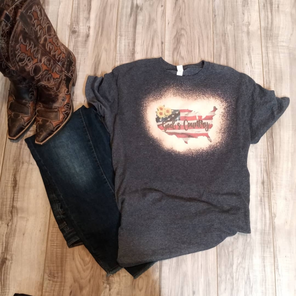 God's country bleached t-shirt